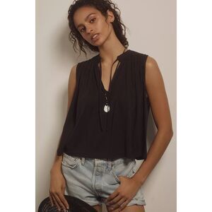 ✨Nation Los Angeles Via Tie-Front Black Sz Small Tank✨